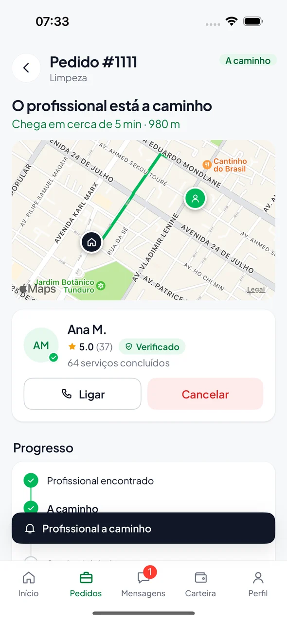App Txapita: profissional a caminho